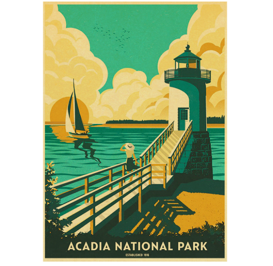 Vintage Acadia National park poster