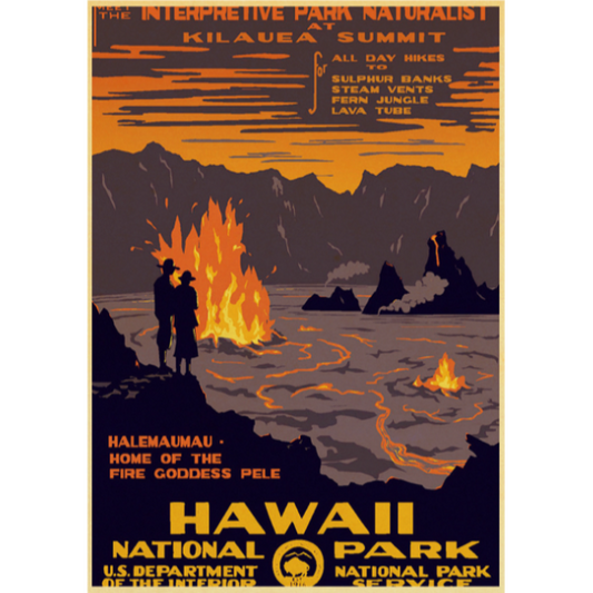 Vintage Hawaii National park poster