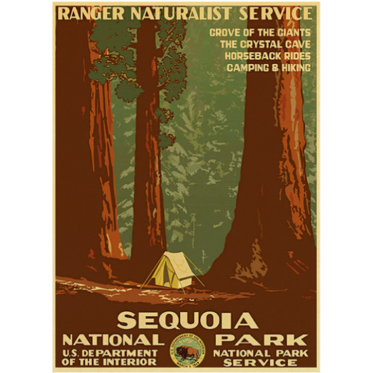 Vintage Sequoia National park poster