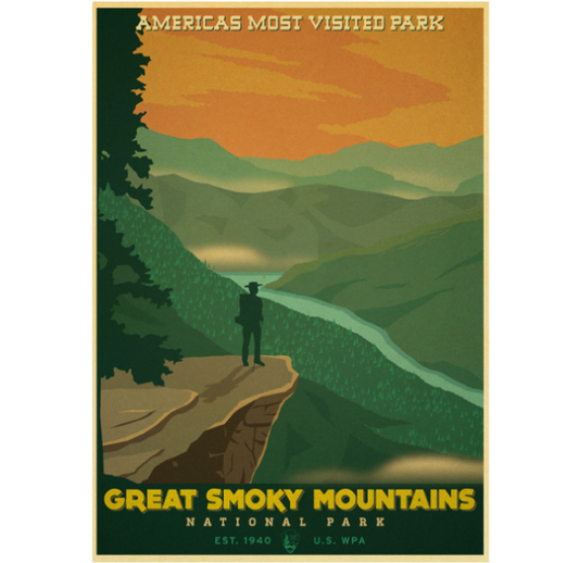 Vintage Great Smokey Mountains poster