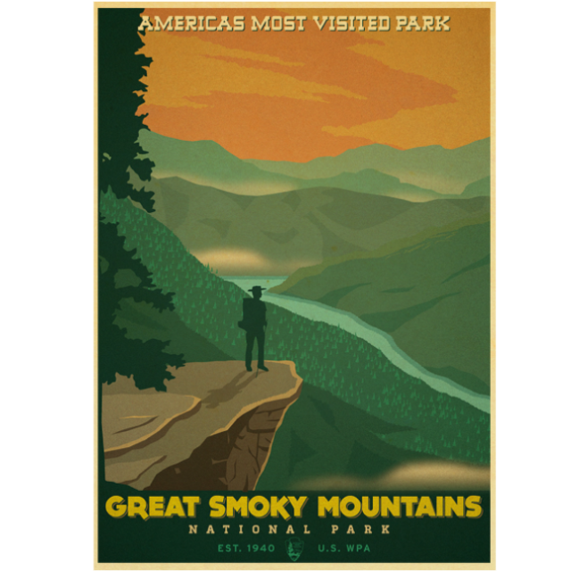 Vintage Great Smokey Mountains poster