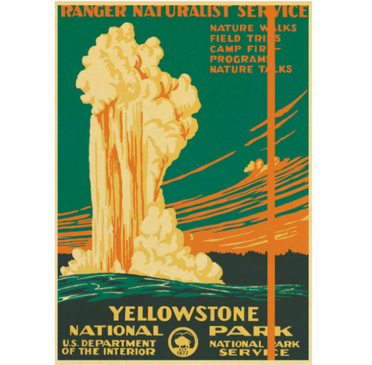 Vintage Yellow Stone National park poster