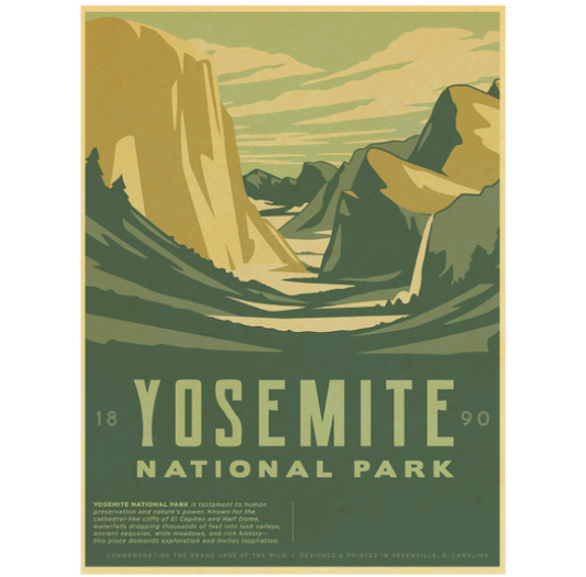 Vintage Yosemite National park poster